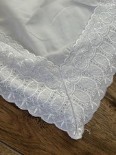 Pillow Cases Embroidery Broderie Anglaise Floral 29"× 19" White Scalloped Lace 2