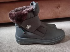 Pavers Ladies Snow Boots Brown Faux Fur Trim Fleece Lined Winter Boots Size UK 7