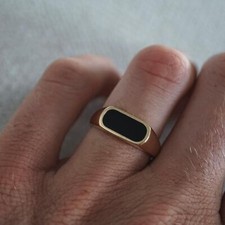 Black Onyx Signet Ring, Men