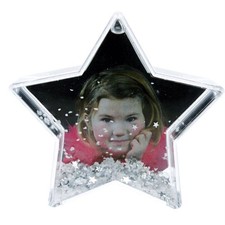 Star photo snow globe with - snow,