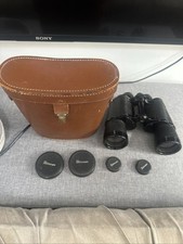 Pathescope De-Luxe 16x50 Binoculars with Case and 4 Lens Caps Vintage