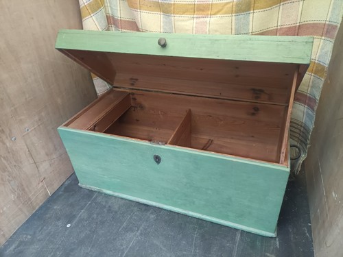 Vintage pine wooden chest - pine,