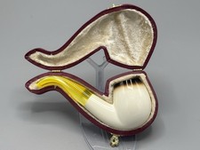 9 MM FILTER Lee Van Cleef Pipe  BLOCK MEERSCHAUM-NEW-HAND CARVED W Case#1057