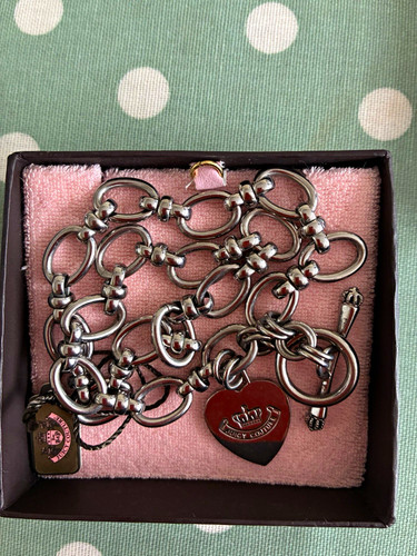 Juicy couture silver tone oval - tone,