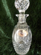 Heavy Quality Waterford Crystal COLLEEN DESIGN Decanter + HM SILVER BRANDY LABEL