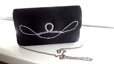 Elegant Black Embellished Satin Small Clutch, Shoulder, Evening Bag??