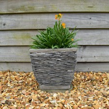 Plant Pot Stone Slate Finish