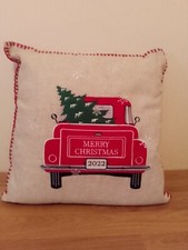 Peggy Wilson Tapestry Cushion Christmas Tree On Lorry