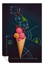 Red Cherry Ice Cream & Mathematics Artistic Poster Wall Art Home Decor