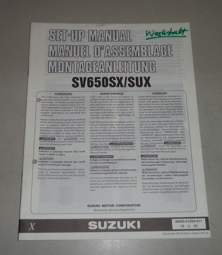 Set manual suzuki 650 - up, s