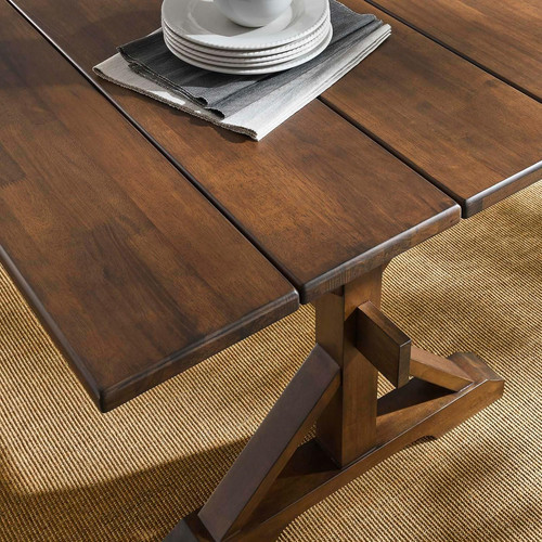 Walnut wood dining table - wood,