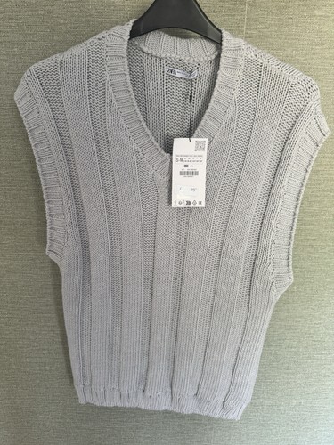 Zara light grey ribbed knit - zara,
