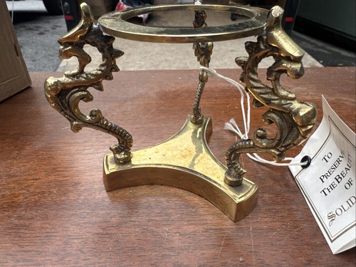 Vintage brass dragon tripod - dragon,