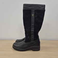 Ariat Windermere Hydroguard Waterproof Black Tall Riding Knee High Boots Uk 8
