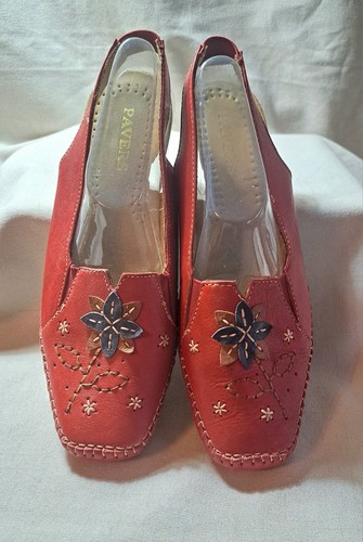 Pavers vgc red leather low - vgc,