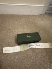 Harrods London Luxury Gift Box & Gold Sticker Seals Set Green/Gold