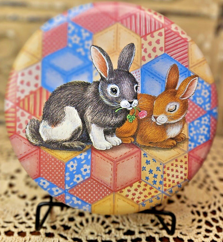 Vintage quilted rabbits - vintage, &
