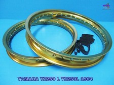 YAMAHA YZ250 L 1984  FRONT & REAR GOLD ALU WHEEL RIM SET  (ma6864)