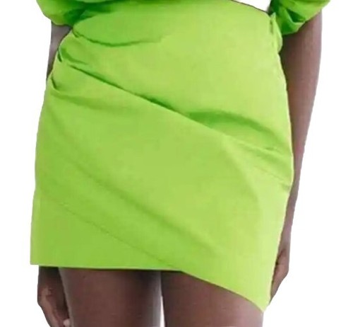 Zara green draped - mini, skirt