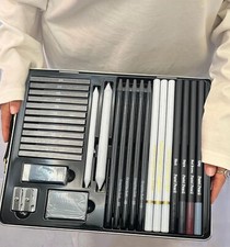 Artist Professional Sketching Erasers Pens Charcoal Graphite Sticks Drawing Set