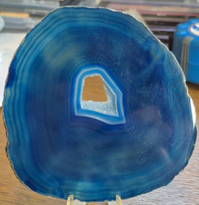 Blue Agate slice polished stone