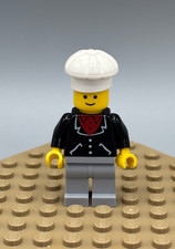 LEGO Classic Town - Chef Black Jacket Light Grey Legs (trn091) Minifigure