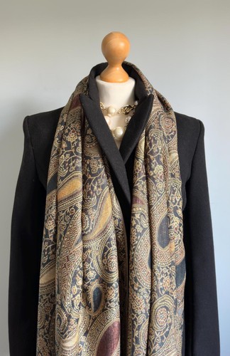 Teal green yellow scarf - teal,