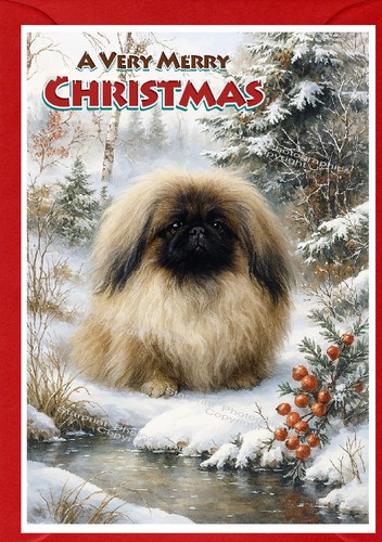 Pekingese dog christmas - pekingese,