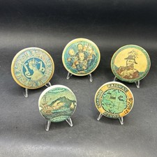 PRATTWARE LIDS x 5 Antique