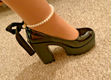 Goth/Lolita black patent block