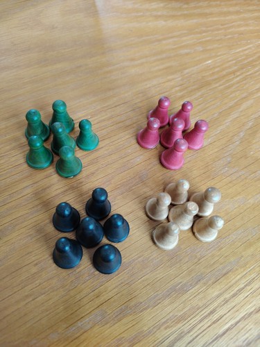Vintage playing wooden pawn - playing,