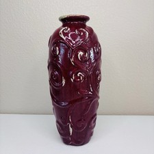 Burgundy Cream Ceramic Flower