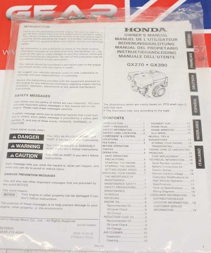 Genuine honda owners manual - honda,