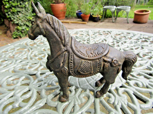 Antique indian bronze - indian, horse