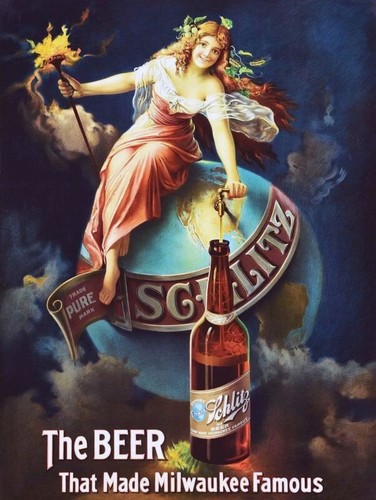 Schlitz beer lady - schlitz,