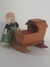 1:48th Scale Dolls House Artisan Furniture Cradle  Stanley Yates 