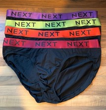 Next Men's Size XXL Pack Of Four Black Bright Waistband Breifs BNWOT