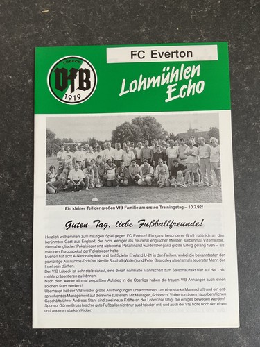 Lubeck everton programme - lubeck,