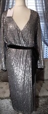 Ladies size 18 occasion dress little mistress new with tags sequin and velor