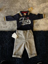 New navy Levis polo shirt baby graziella wool trousers age 6 months