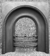 RESTORED ANTIQUE CAST IRON VICTORIAN FIRE SURROUND / FIREPLACE INSERT / ARCHED