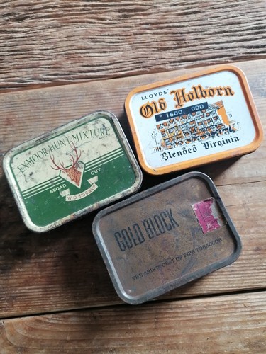 Vintage tobacco tins gold - 3, x