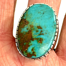 Navajo Turquoise Mens Ring Sz