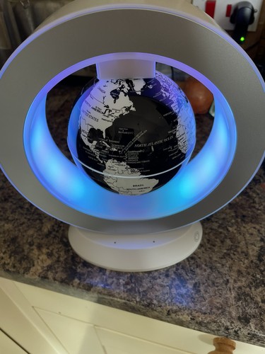 Levitating globe white black - levitating, &