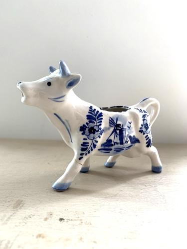 Vintage cow milk jug dutch - milk,
