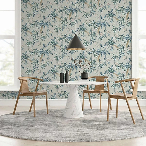 Arthouse floral birds grey - birds,
