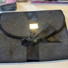 Genuine GHD Black & Silver Glitter Heat Resistant Storage Bag Case Ribbon Tie