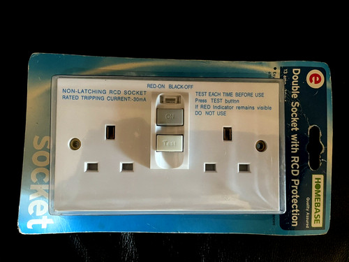 Homebase double socket rcd - double,