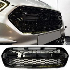 For Ford Transit Custom 2018–2023 Raptor Style Front Grille W/Letter Gloss Black