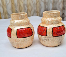 Pair of vintage DITMAR URBACH ALIENWARE VASES 5" Art Deco